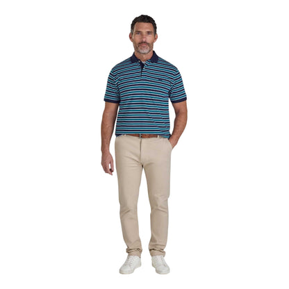 Navy - Lifestyle - Raging Bull Mens Triple Stripe Pique Polo Shirt