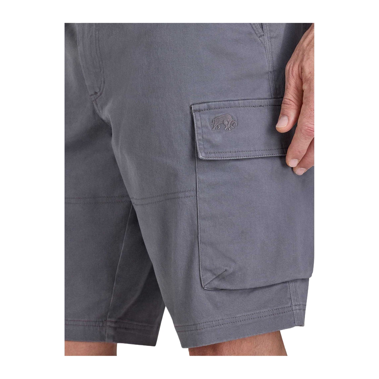 Frost Grey - Side - Raging Bull Mens Classic Cargo Shorts