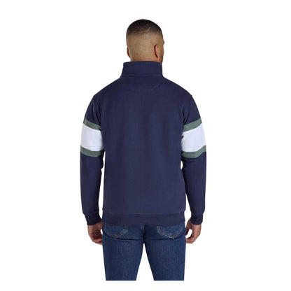 Navy - Back - Raging Bull Mens Quarter Zip Sweatshirt
