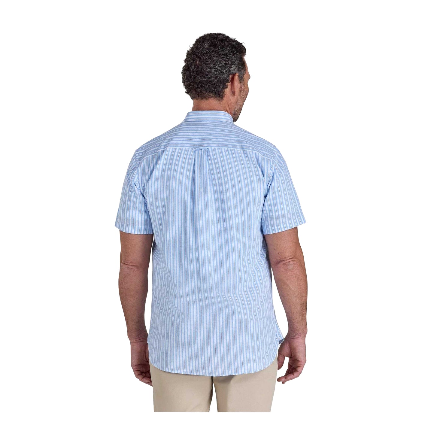 Sky Blue - Back - Raging Bull Mens Orleans Stripe Seersucker Short-Sleeved Shirt