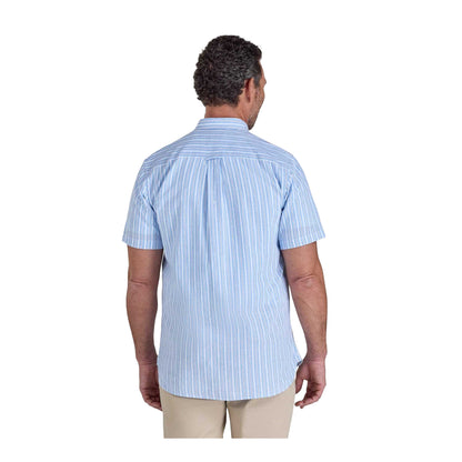 Sky Blue - Back - Raging Bull Mens Orleans Stripe Seersucker Short-Sleeved Shirt