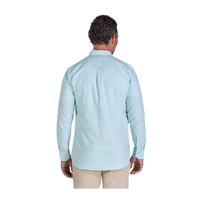 Green - Back - Raging Bull Mens Stanford Striped Long-Sleeved Shirt