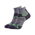 Grey-Black-Green - Back - 1000 Mile Womens-Ladies Fusion Socks
