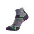Grey-Black-Green - Front - 1000 Mile Womens-Ladies Fusion Socks