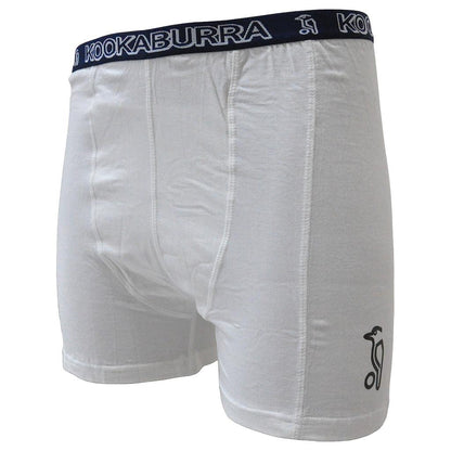 White-Blue - Front - Kookaburra Boys Integral Pouch Jock Shorts