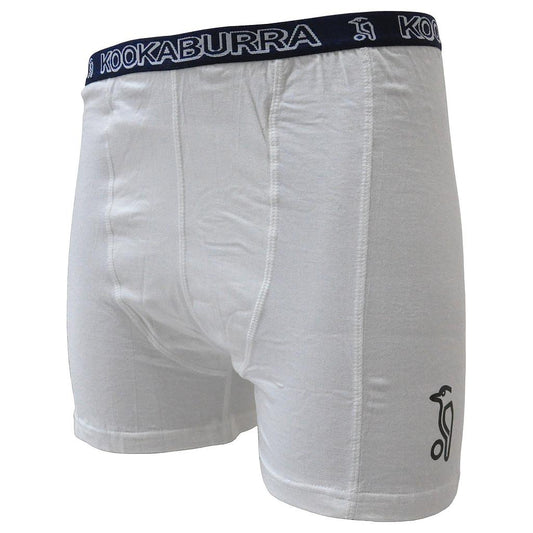 White-Blue - Front - Kookaburra Boys Integral Pouch Jock Shorts