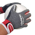 Grey-Red-White - Back - Murphys Unisex Adult Contrast Gaelic Gloves