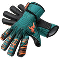 Teal-Fluorescent Orange-Black - Back - Precision Unisex Adult Elite 2.0 Contact Goalkeeper Gloves