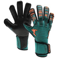 Teal-Fluorescent Orange-Black - Front - Precision Unisex Adult Elite 2.0 Contact Goalkeeper Gloves
