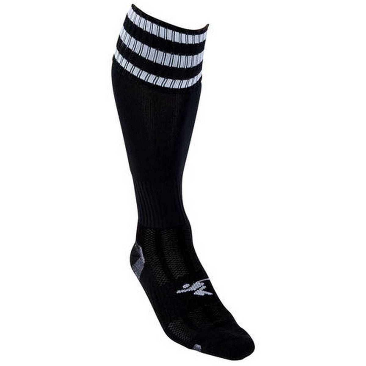 Black-White - Back - Precision Childrens-Kids 3 Stripe Pro Football Socks