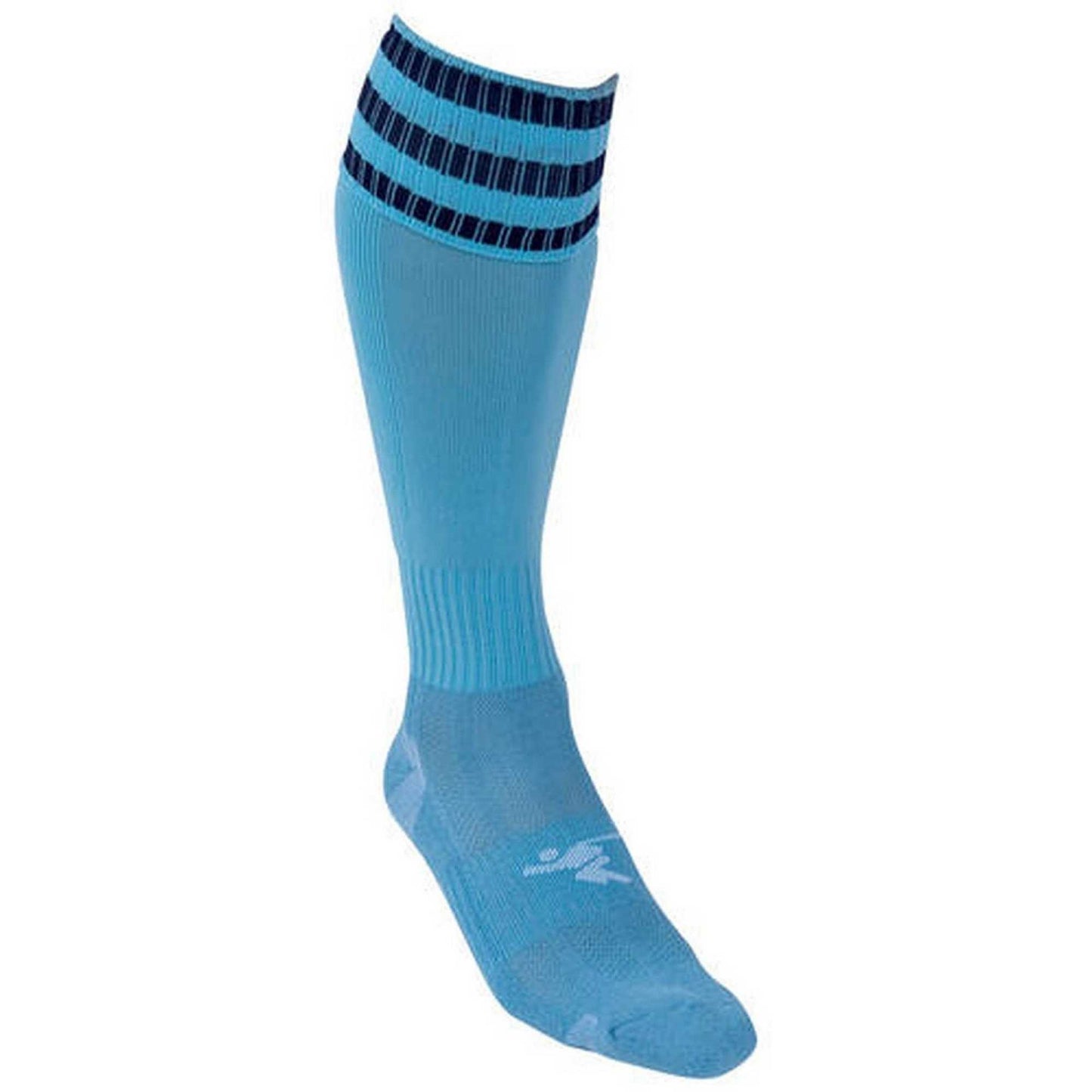Sky Blue-Navy - Back - Precision Childrens-Kids 3 Stripe Pro Football Socks