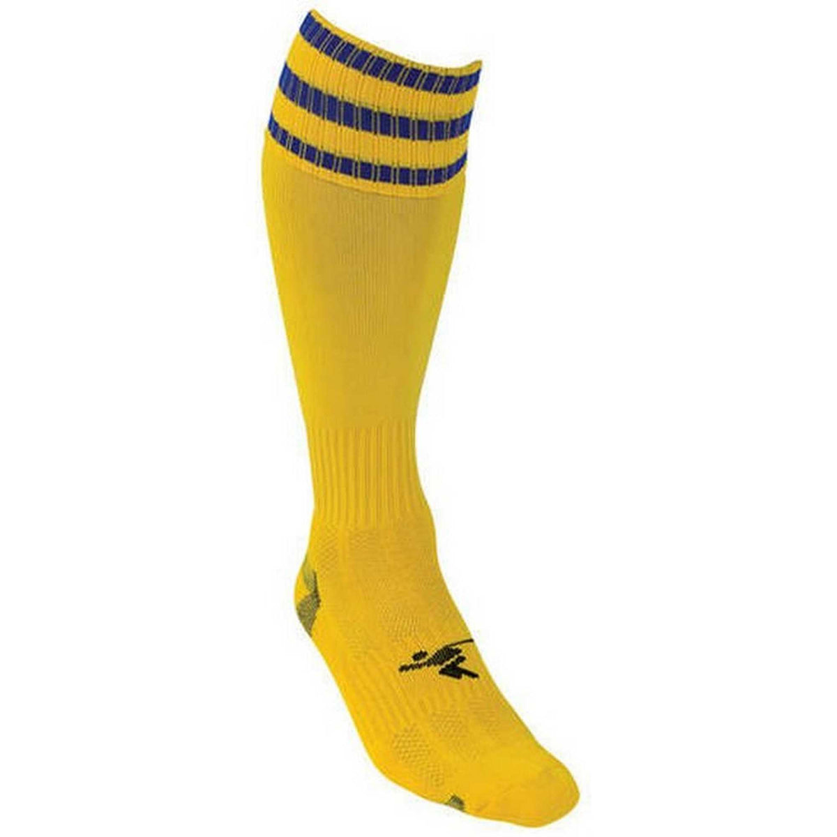 Yellow-Royal Blue - Back - Precision Childrens-Kids 3 Stripe Pro Football Socks