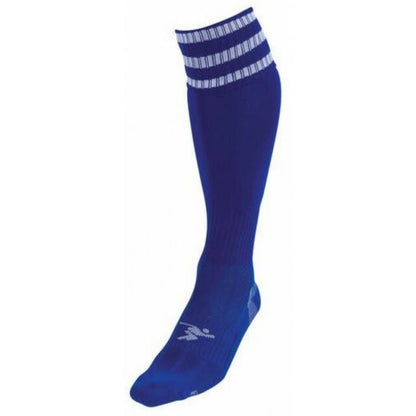 Royal Blue-White - Front - Precision Childrens-Kids 3 Stripe Pro Football Socks