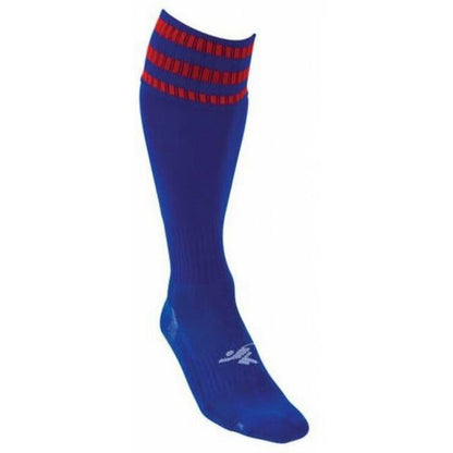 Royal Blue-Red - Back - Precision Childrens-Kids 3 Stripe Pro Football Socks