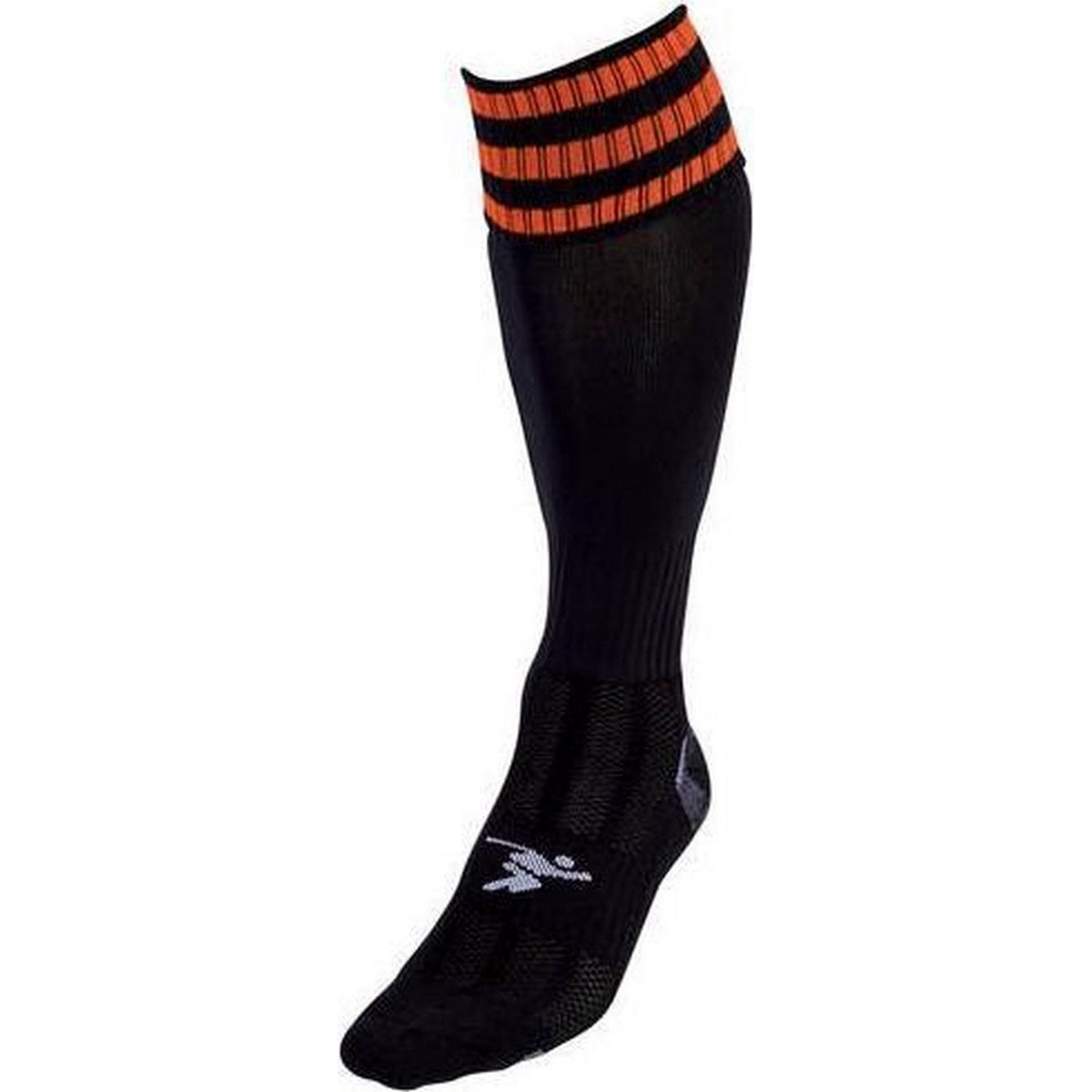 Black-Tangerine - Front - Precision Childrens-Kids 3 Stripe Pro Football Socks
