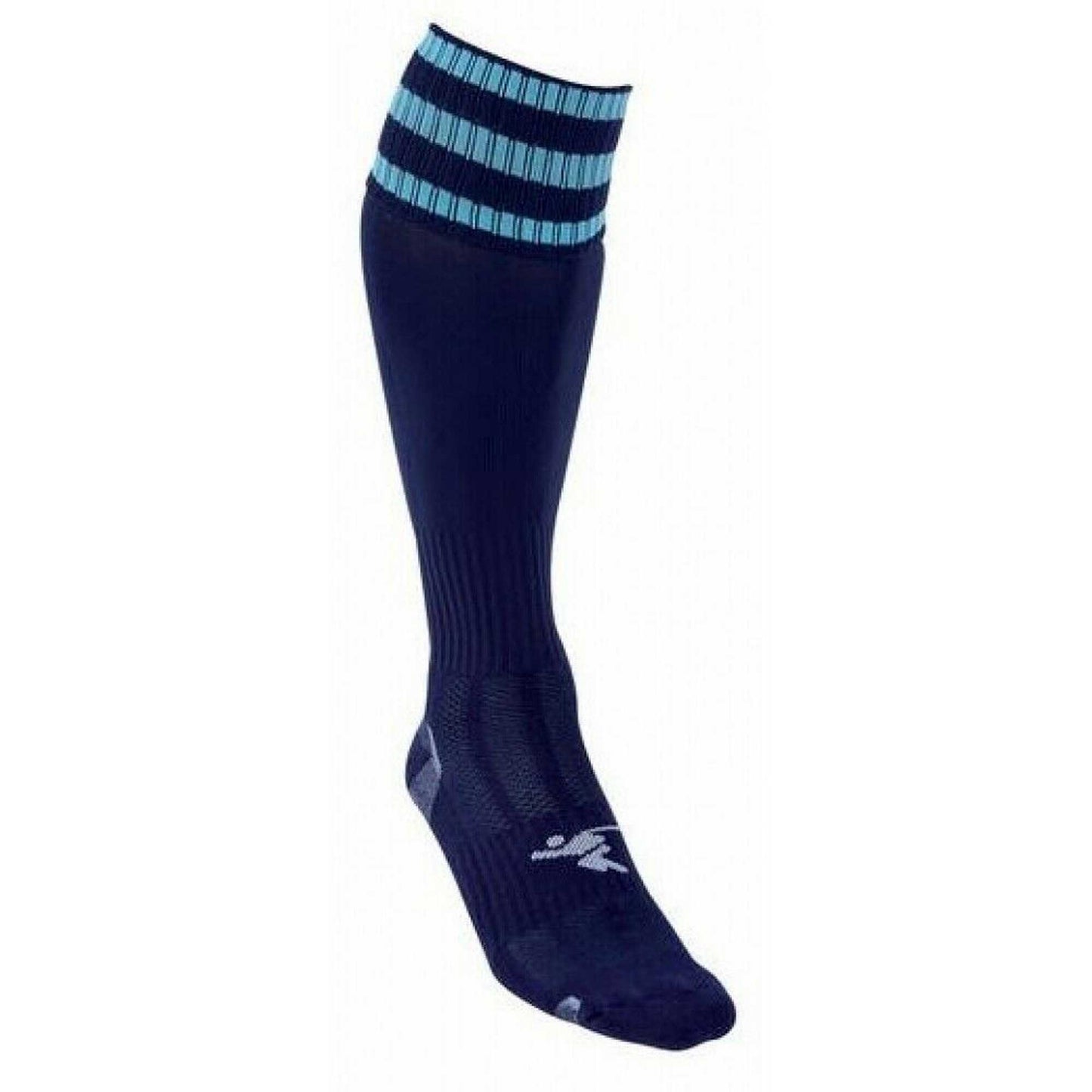 Navy-Sky Blue - Back - Precision Childrens-Kids 3 Stripe Pro Football Socks