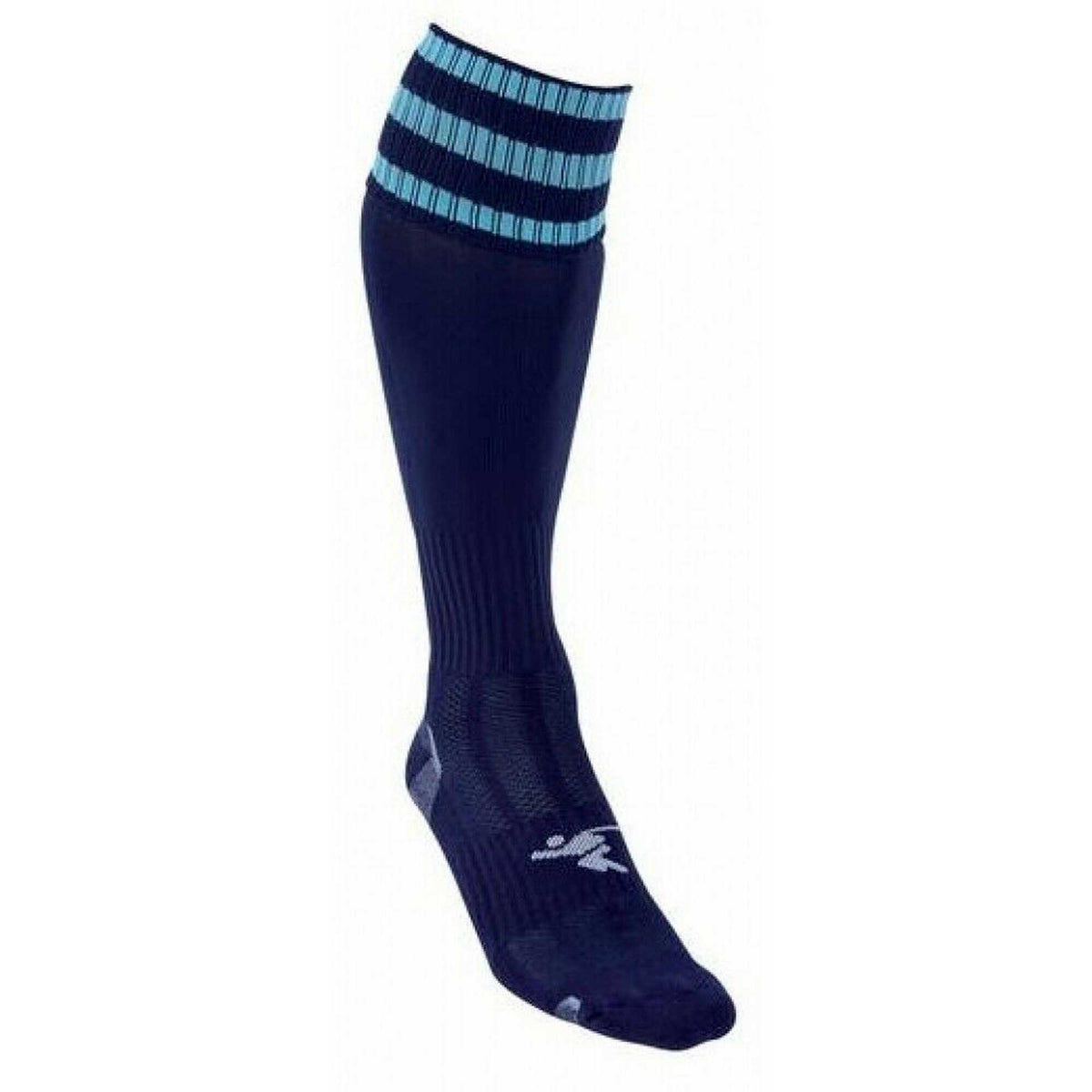 Navy-Sky Blue - Back - Precision Childrens-Kids 3 Stripe Pro Football Socks