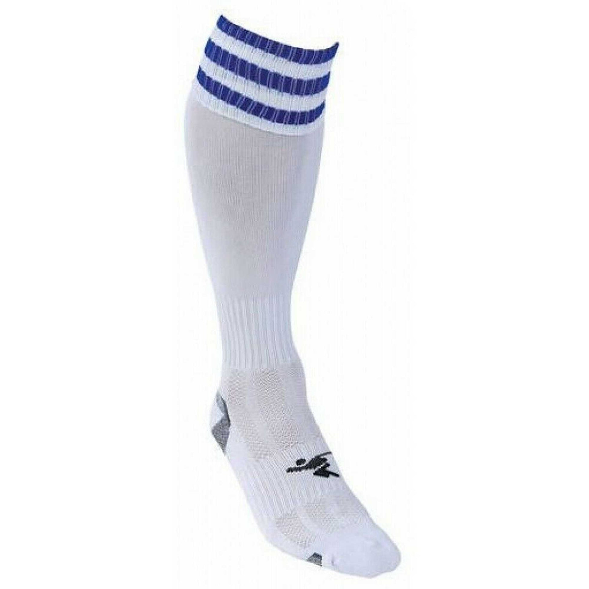 White-Royal Blue - Back - Precision Childrens-Kids 3 Stripe Pro Football Socks
