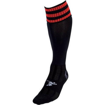 Black-Red - Front - Precision Childrens-Kids 3 Stripe Pro Football Socks