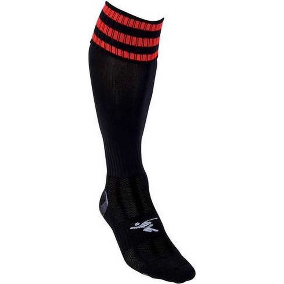 Black-Red - Back - Precision Childrens-Kids 3 Stripe Pro Football Socks