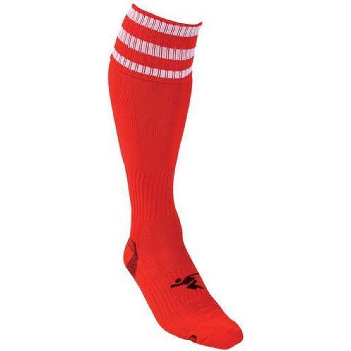 Red-White - Back - Precision Childrens-Kids 3 Stripe Pro Football Socks