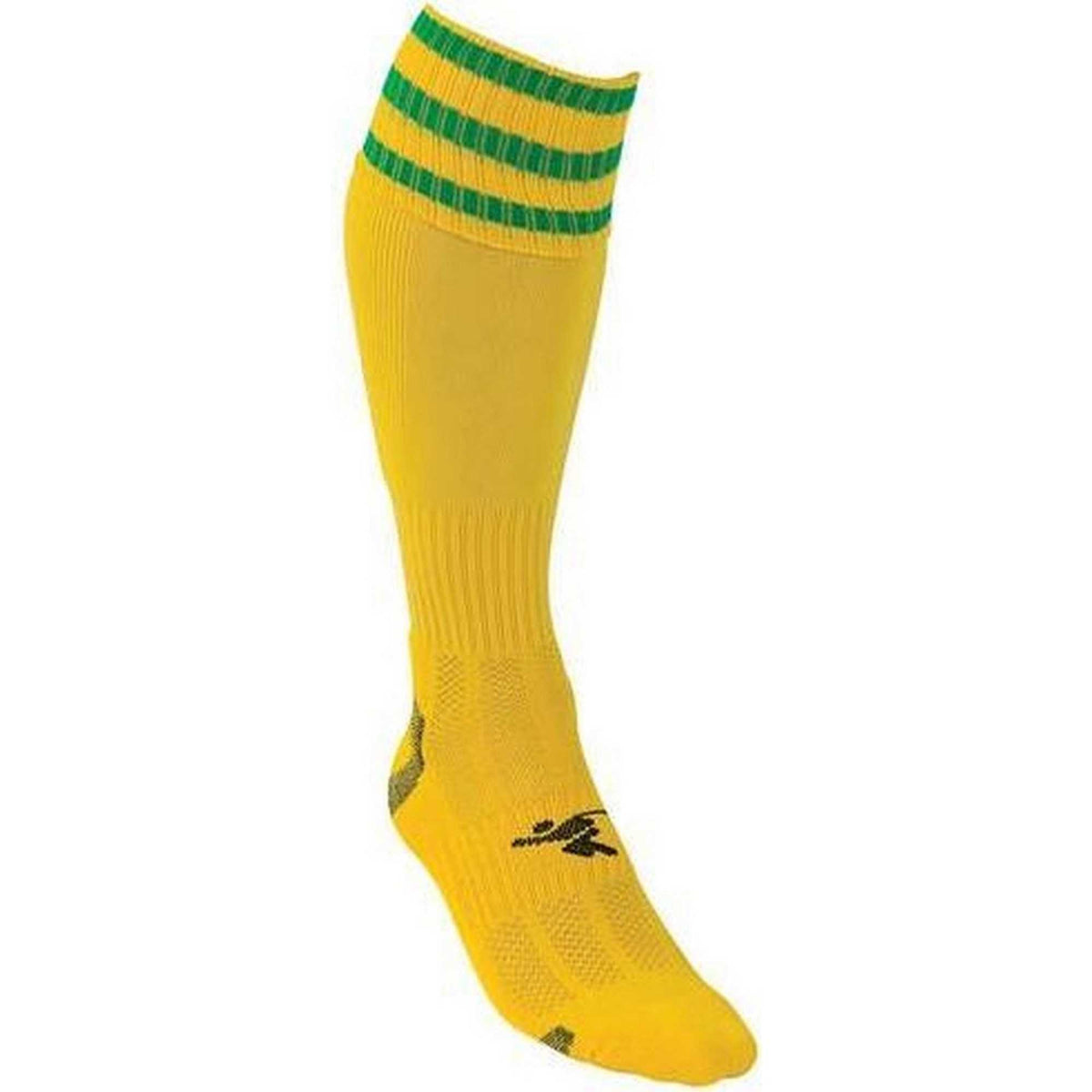 Yellow-Green - Back - Precision Childrens-Kids 3 Stripe Pro Football Socks