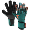 Teal-Fluorescent Orange-Black - Front - Precision Childrens-Kids Elite 2.0 Contact Goalkeeper Gloves