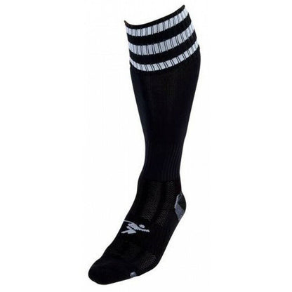 Black-White - Front - Precision Unisex Adult 3 Stripe Pro Football Socks