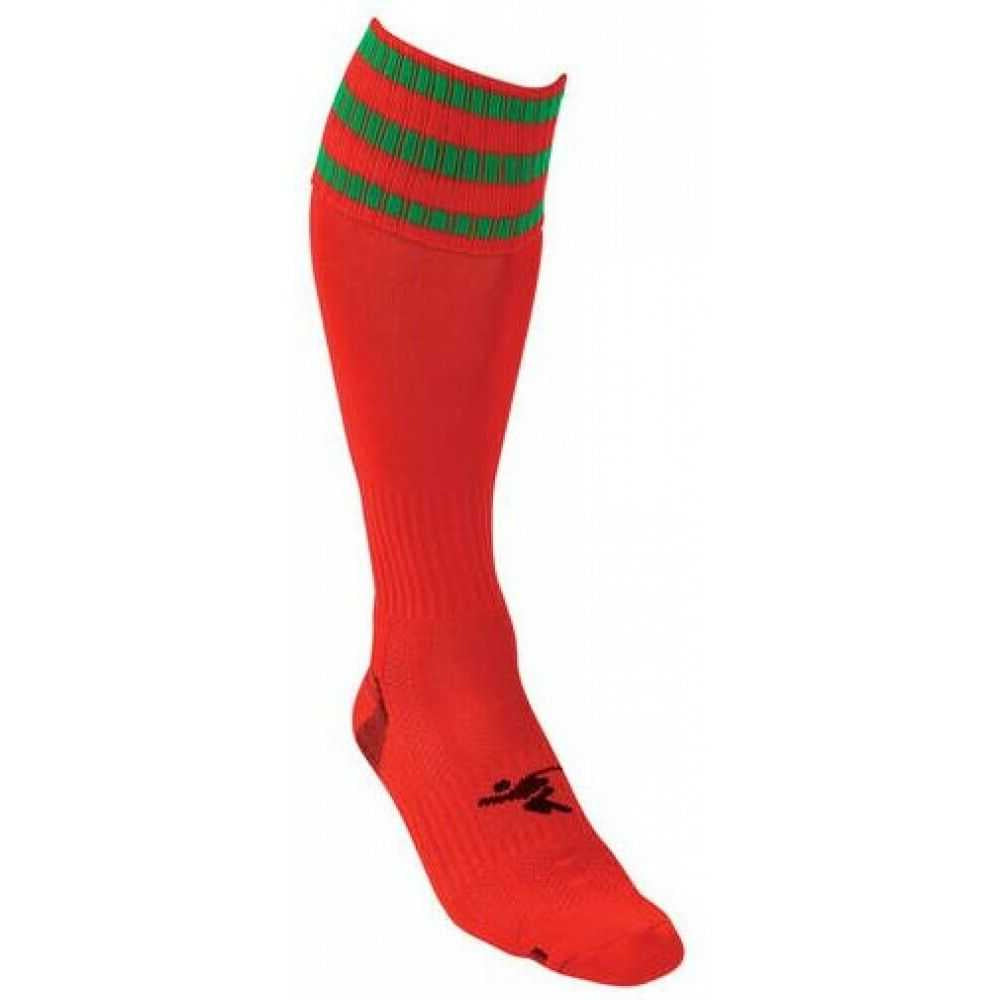 Red-Green - Back - Precision Unisex Adult 3 Stripe Pro Football Socks