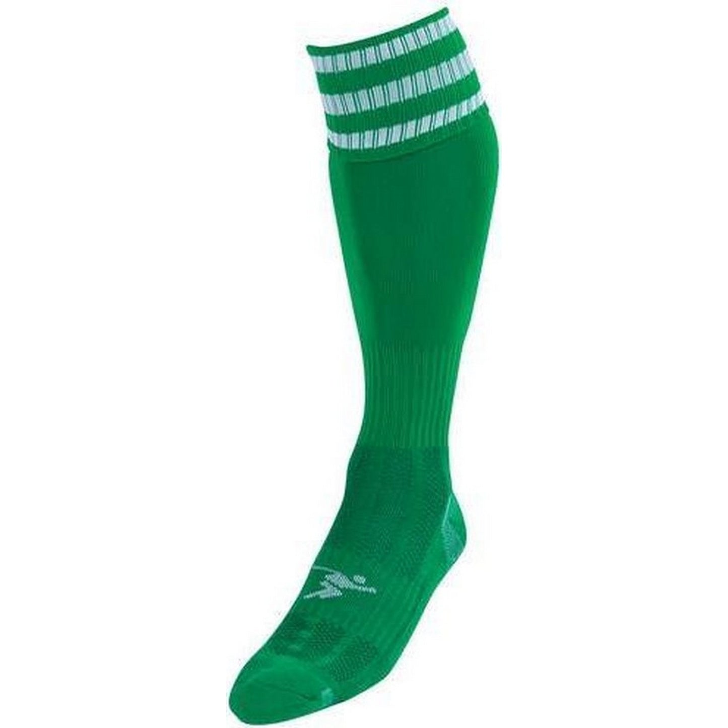 Green-White - Front - Precision Unisex Adult 3 Stripe Pro Football Socks
