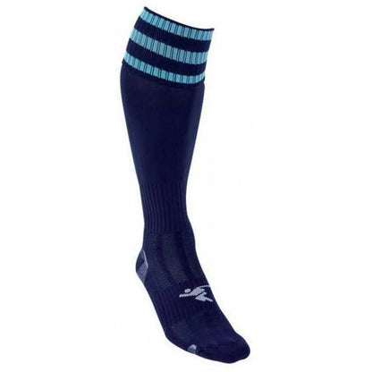 Navy-Sky Blue - Back - Precision Unisex Adult 3 Stripe Pro Football Socks