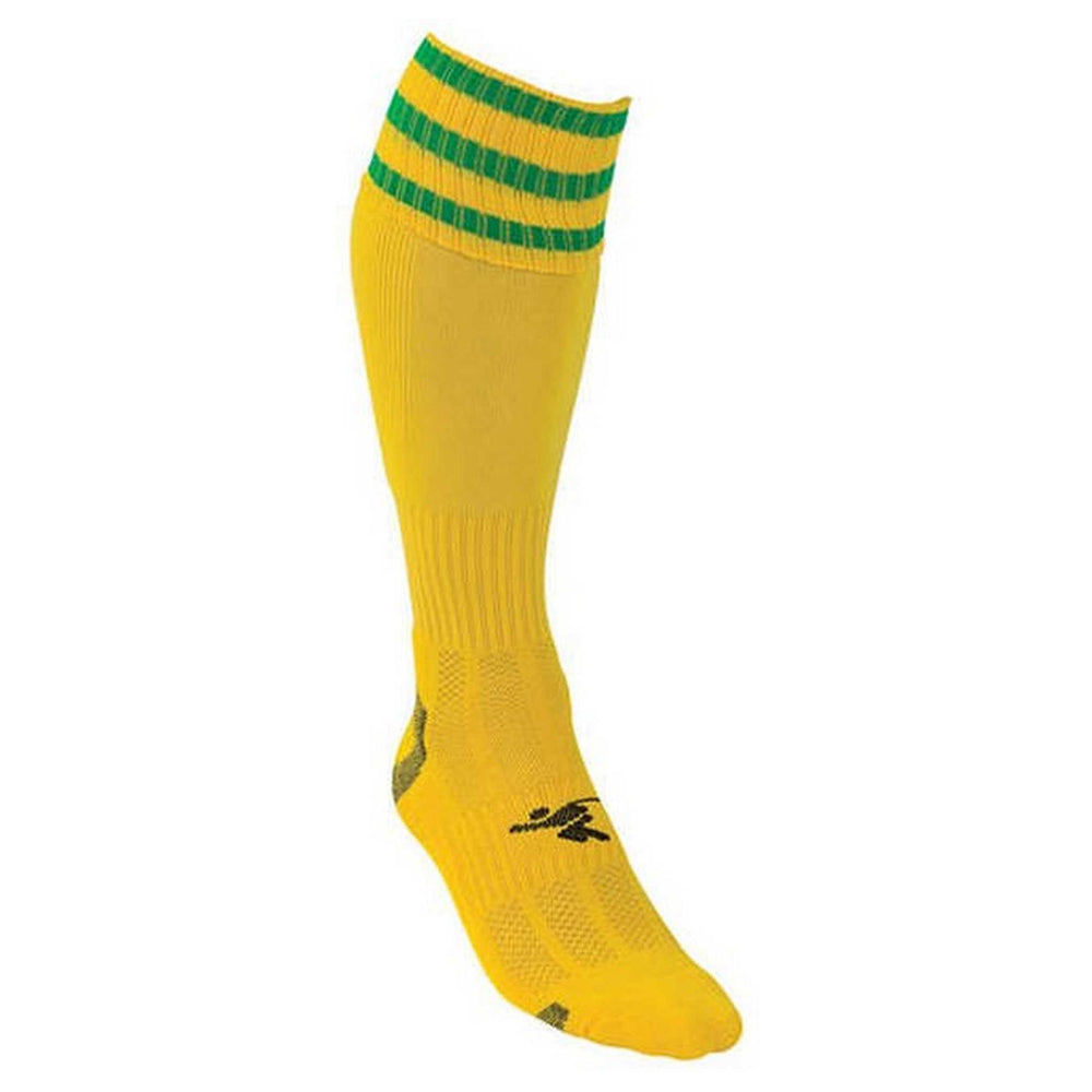 Yellow-Green - Back - Precision Unisex Adult 3 Stripe Pro Football Socks