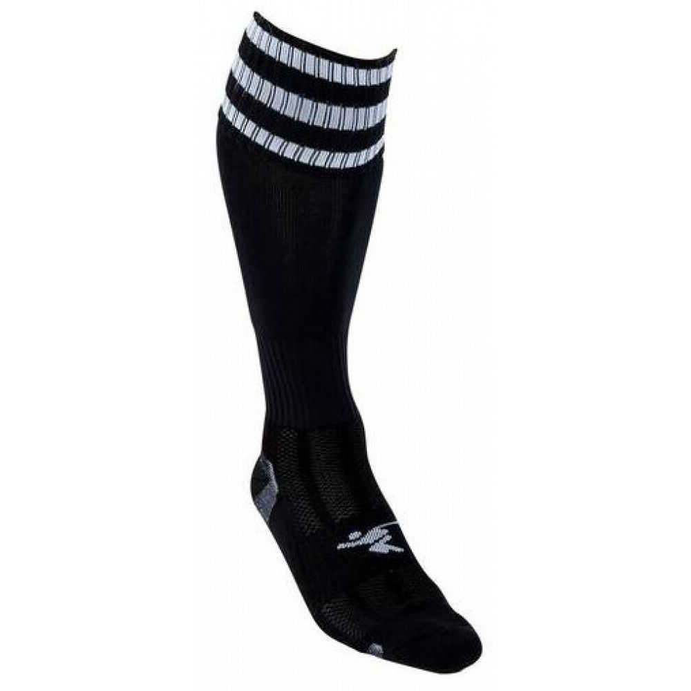 Black-White - Back - Precision Unisex Adult 3 Stripe Pro Football Socks