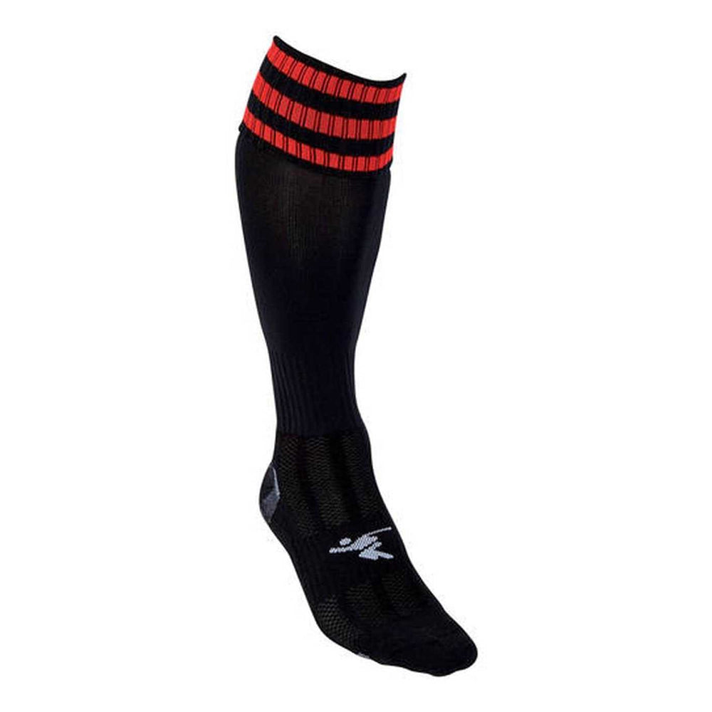 Black-Red - Back - Precision Unisex Adult 3 Stripe Pro Football Socks