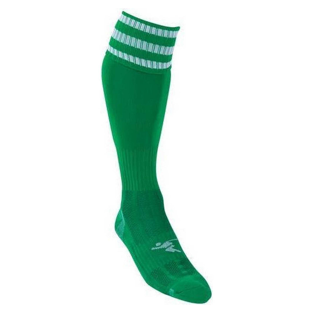 Green-White - Back - Precision Unisex Adult 3 Stripe Pro Football Socks
