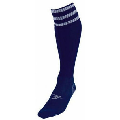 Navy-White - Back - Precision Unisex Adult 3 Stripe Pro Football Socks