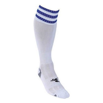 White-Royal Blue - Back - Precision Unisex Adult 3 Stripe Pro Football Socks