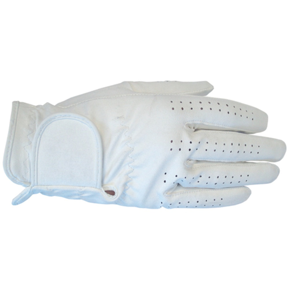 White - Front - Henselite Womens-Ladies Leather Right Hand Bowls Glove