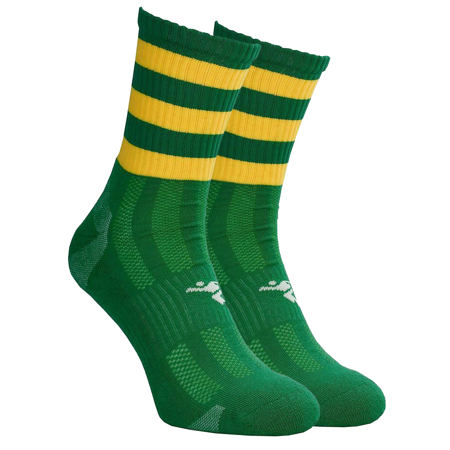 Green-Gold - Back - Precision Childrens-Kids Pro Hooped Gaelic Mid Socks