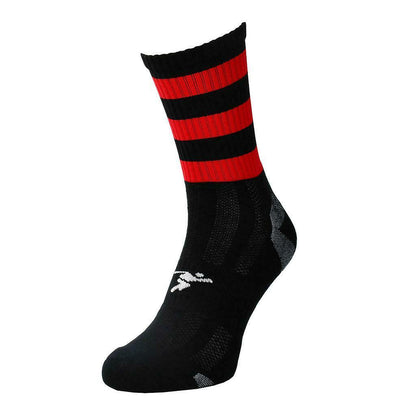 Black-Red - Front - Precision Childrens-Kids Pro Hooped Gaelic Mid Socks