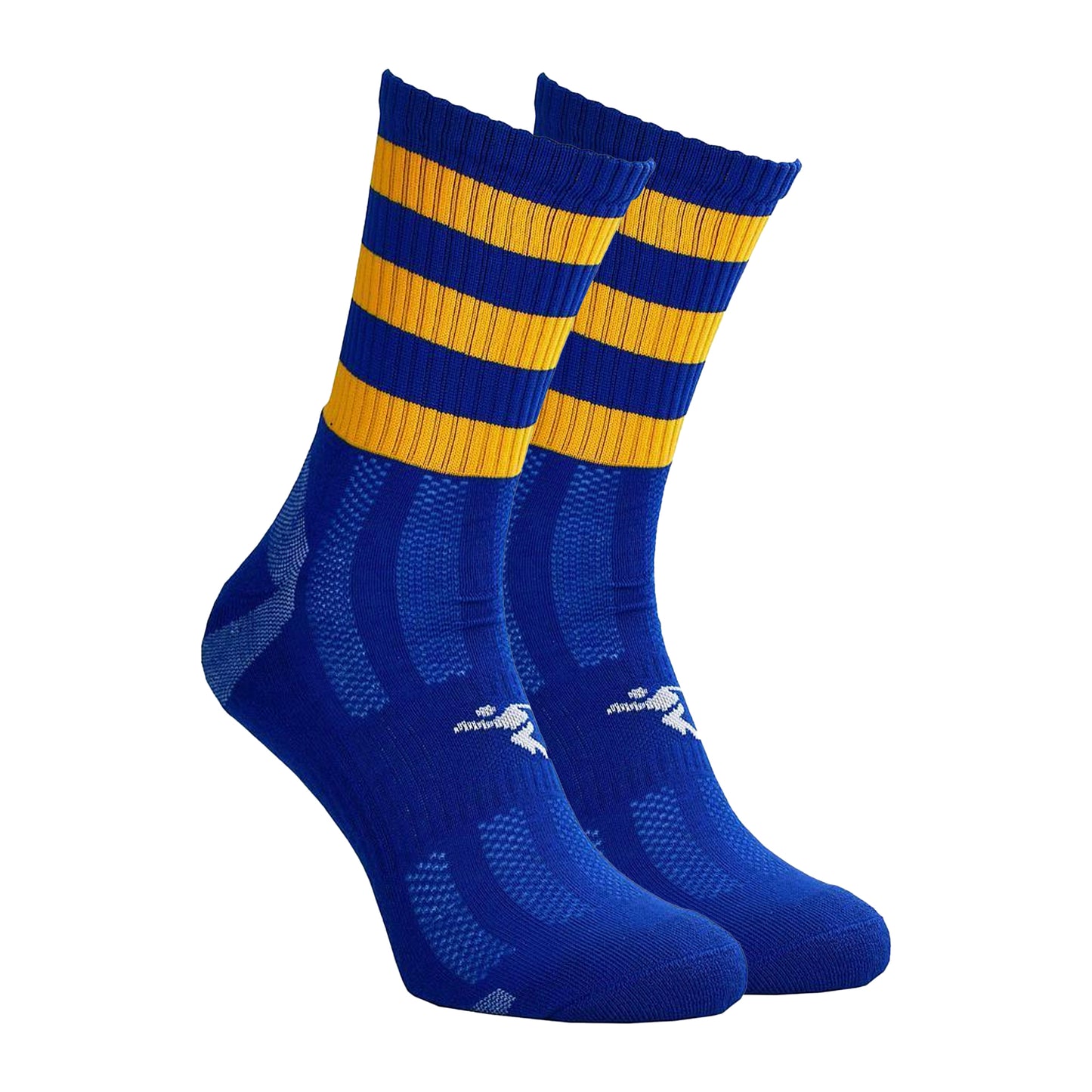 Royal Blue-Amber Glow - Back - Precision Childrens-Kids Pro Hooped Gaelic Mid Socks