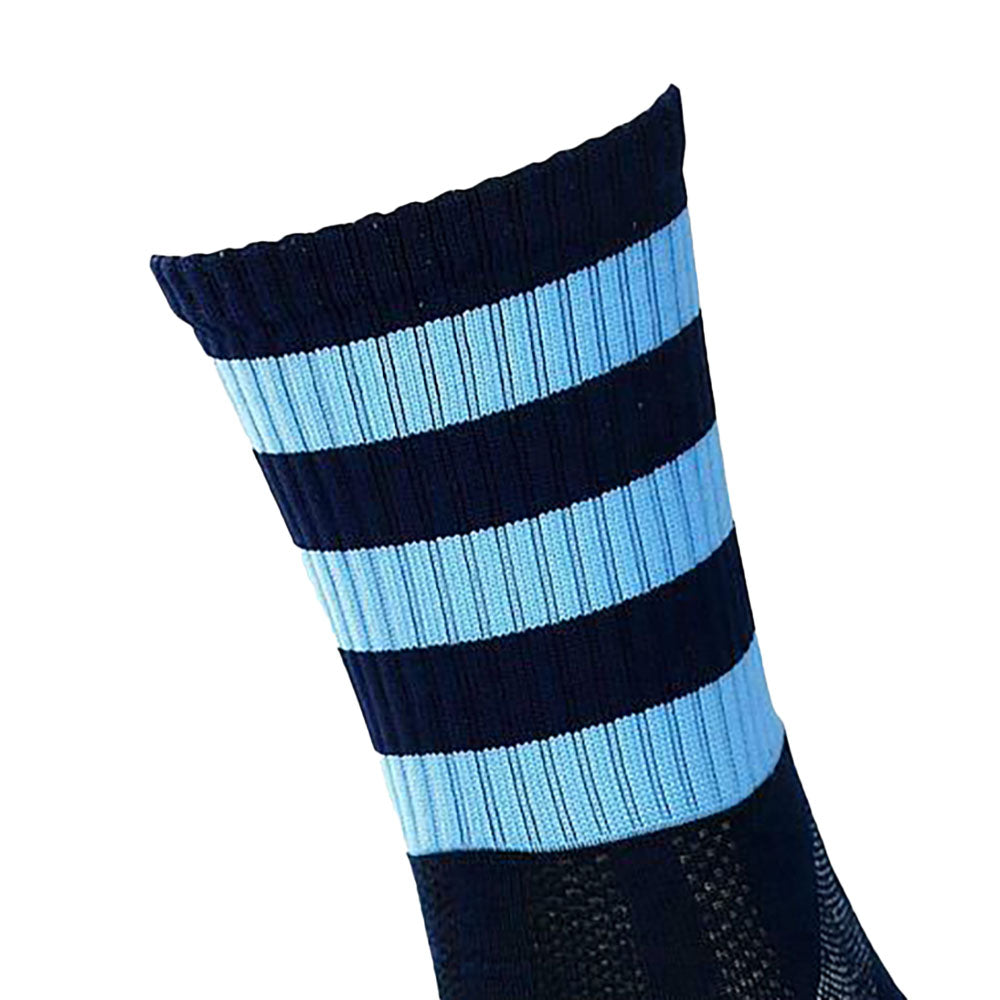 Navy-Sky Blue - Back - Precision Unisex Adults Pro Hooped Gaelic Mid Socks
