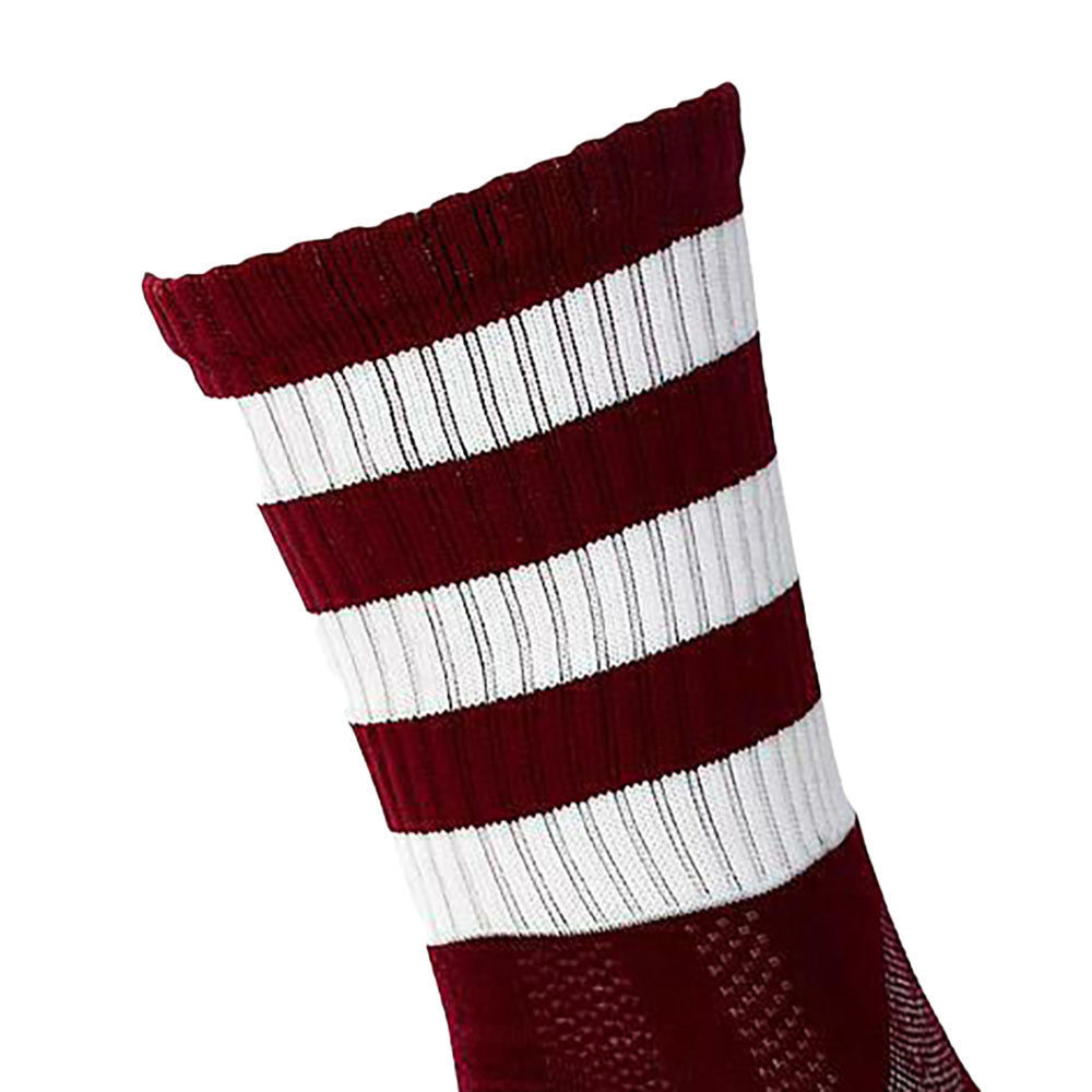 Maroon-White - Back - Precision Unisex Adults Pro Hooped Gaelic Mid Socks