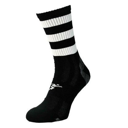 Black-White - Side - Precision Unisex Adults Pro Hooped Gaelic Mid Socks