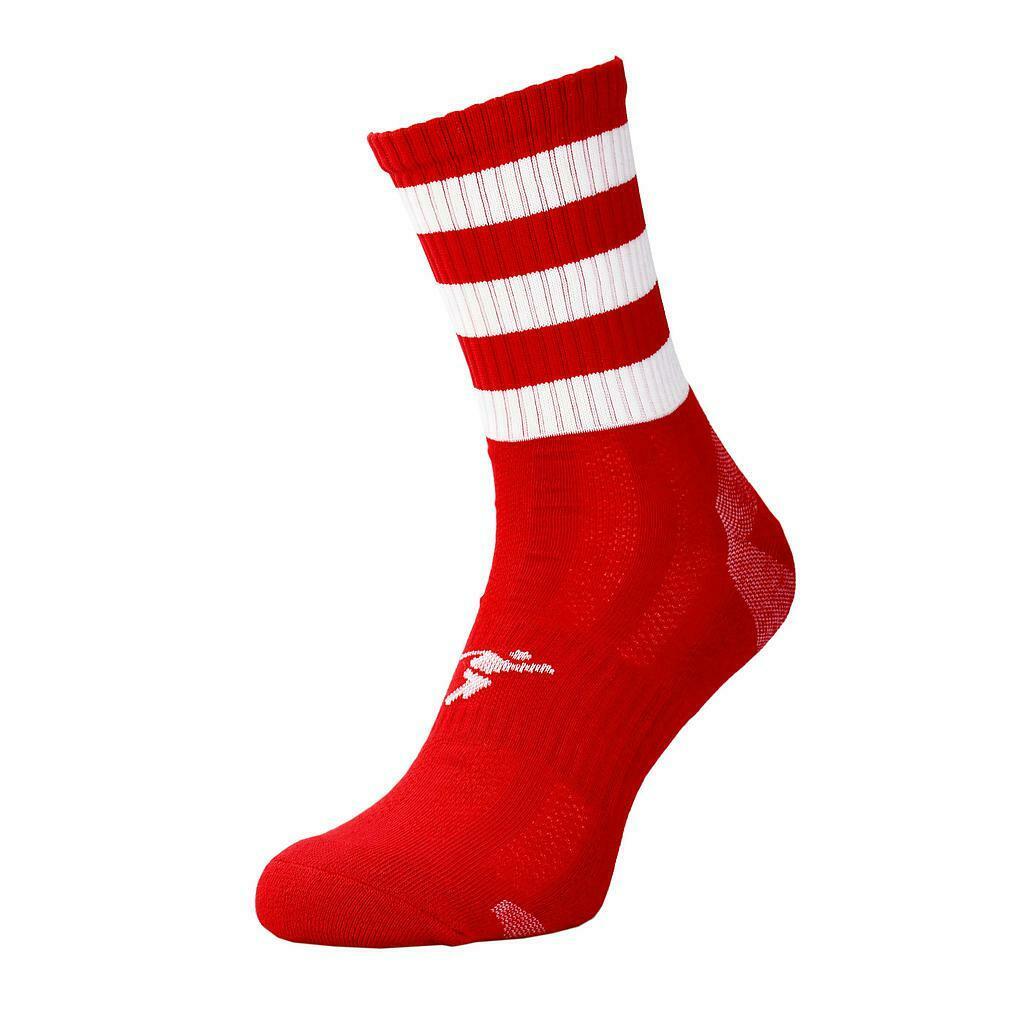 Red-White - Front - Precision Unisex Adults Pro Hooped Gaelic Mid Socks