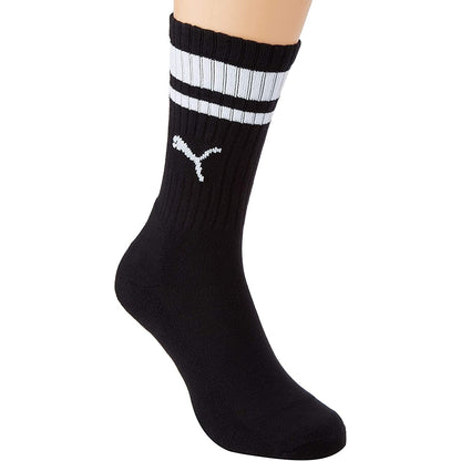 Black-White - Back - Puma Unisex Adult Heritage Stripe Crew Socks (Pack of 2)