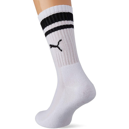 White-Black - Back - Puma Unisex Adult Heritage Stripe Crew Socks (Pack of 2)