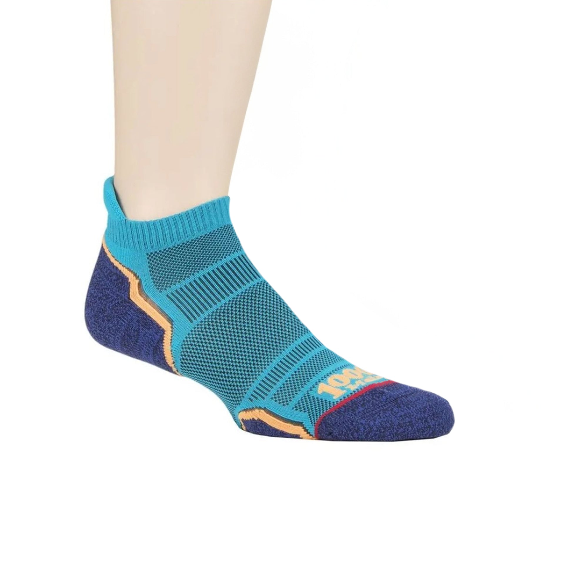 Kingfisher Blue-Navy - Back - 1000 Mile Mens Run Socks (Pack of 2)
