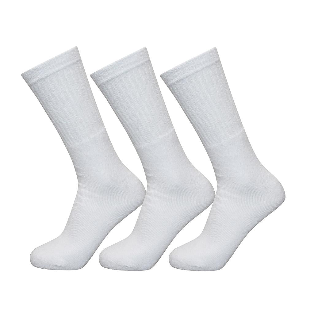 White - Front - Exceptio Unisex Adult Sports Crew Socks (Pack of 3)