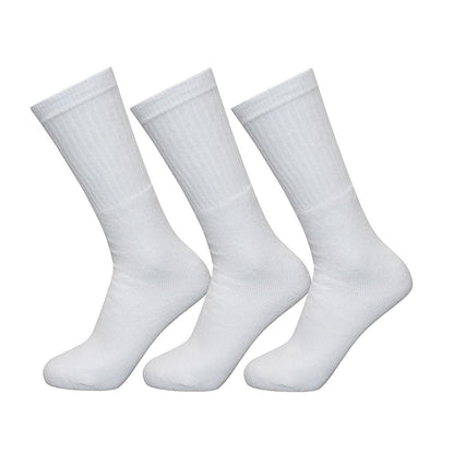 White - Front - Exceptio Unisex Adult Sports Crew Socks (Pack of 3)